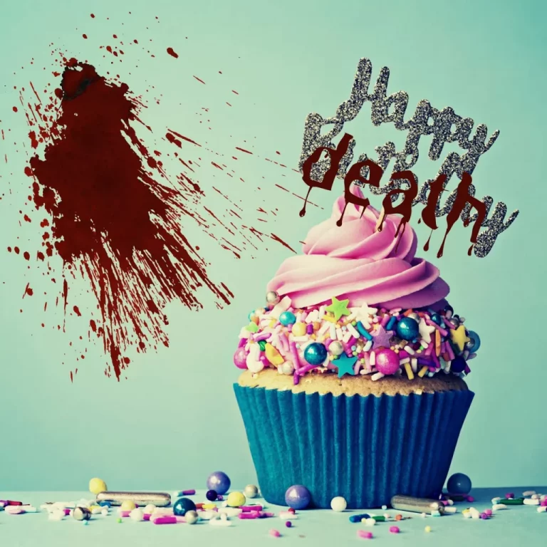 birthday cupcake with blood splatter - cover image for movies like happy death day
